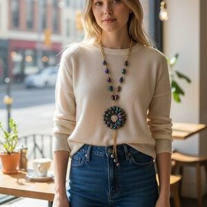 Sun Star Burst Pendant Necklace with Matching Earrings